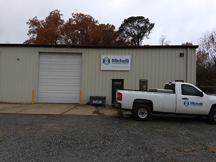 Michelli Weighing & Measurement Alexander, AR office exterior with Michelli truck out front