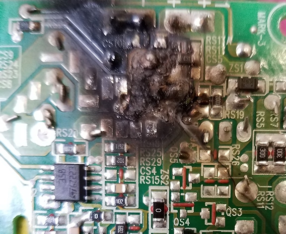Electronic component of Scale has been struck by lightning Electronic component of Scale has been struck by lightning
