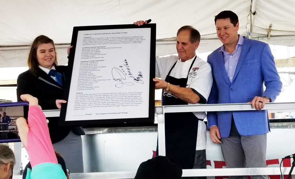 Measuring the World's Largest Pot of Gumbo Michelli Weighing