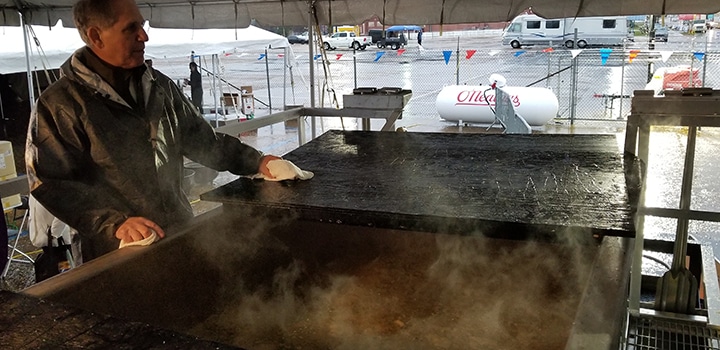 Preparing to cook the largest pot of gumbo