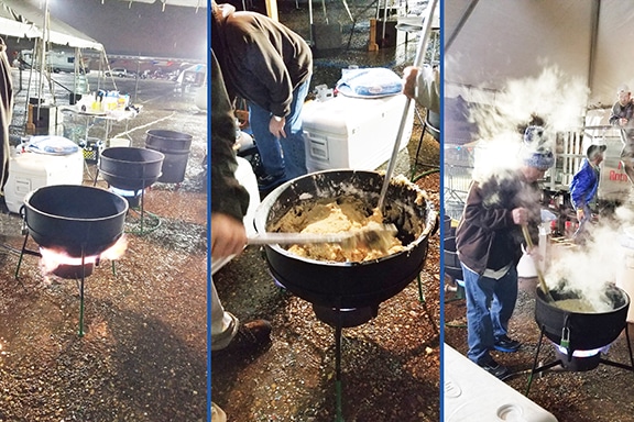 Making the Roux for the World's Largest Pot of Gumbo 2018