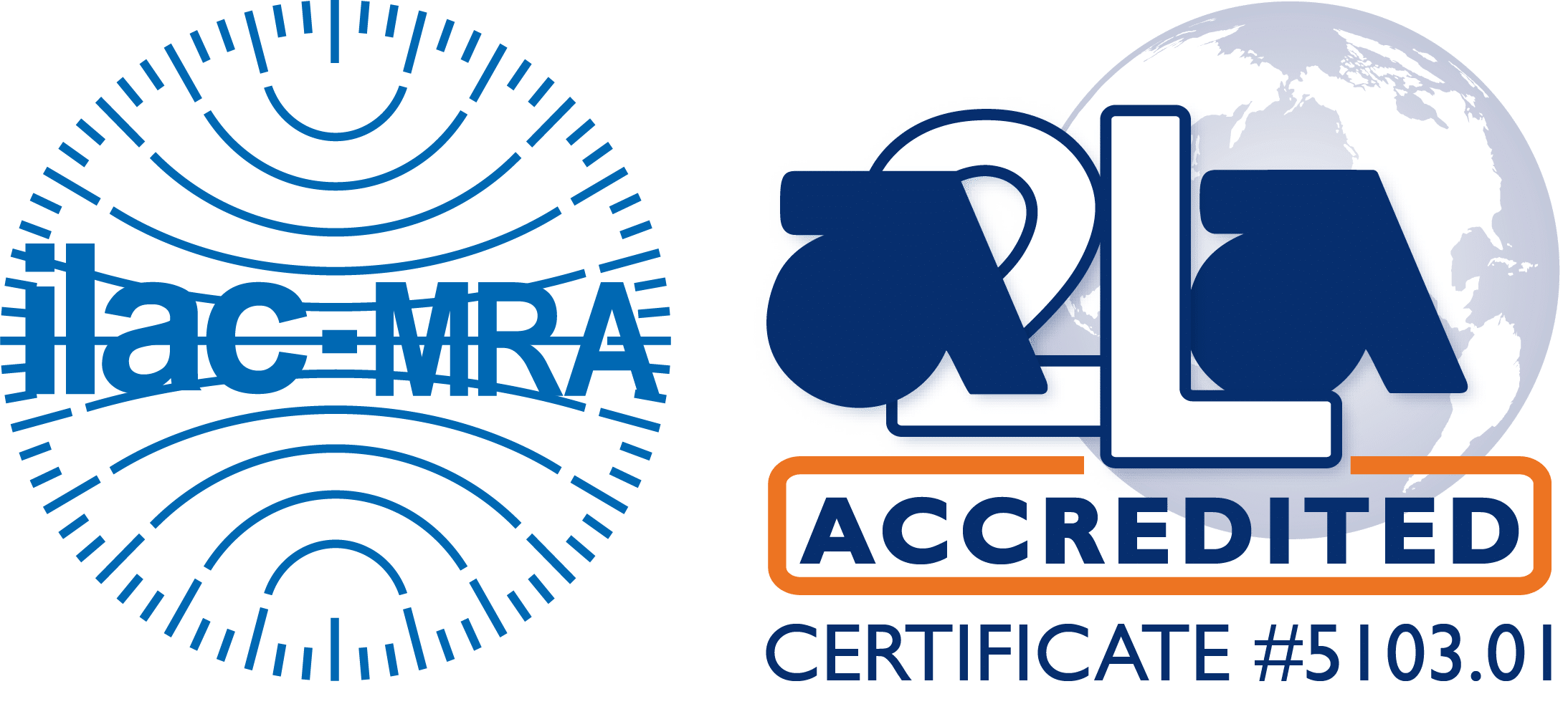 ILAC MRA-A2LA Accredited Symbol 5103.01 Houston Texas