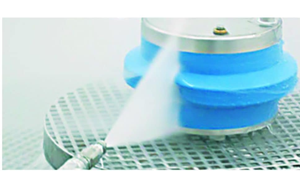 Protective sleeve over load cell Pressurized water sprayed at equipment covered by protective sleeve due to hygienic scale design
