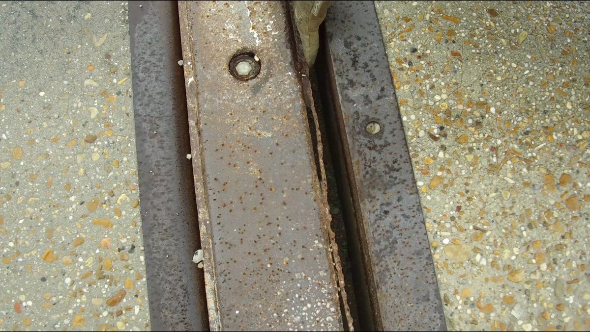 Rust on scale coping Rust on coping because precautions were not taken to protect truck scale