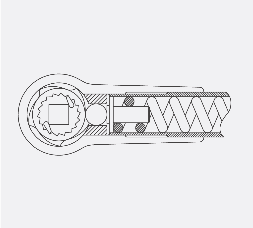 Illustration of Cam-Over Torque Wrench Mechanism