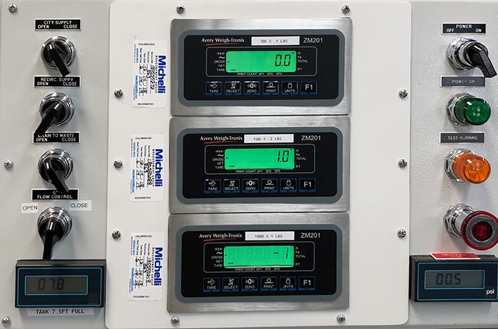 Indicator displays WEB FlowTest Indicator Displays