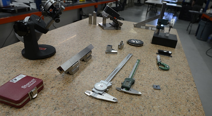 Calipers & other physical dimensional tools in Michelli Calibration Lab