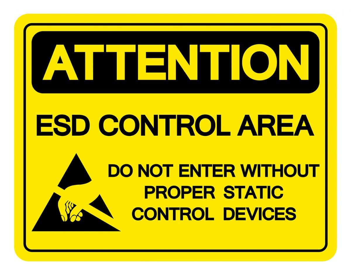 Attention ESD Control Area Do Not Enter Witout Proper Static Con
