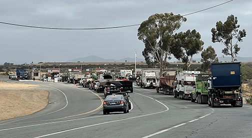 Traffic Jam at Truck Scales