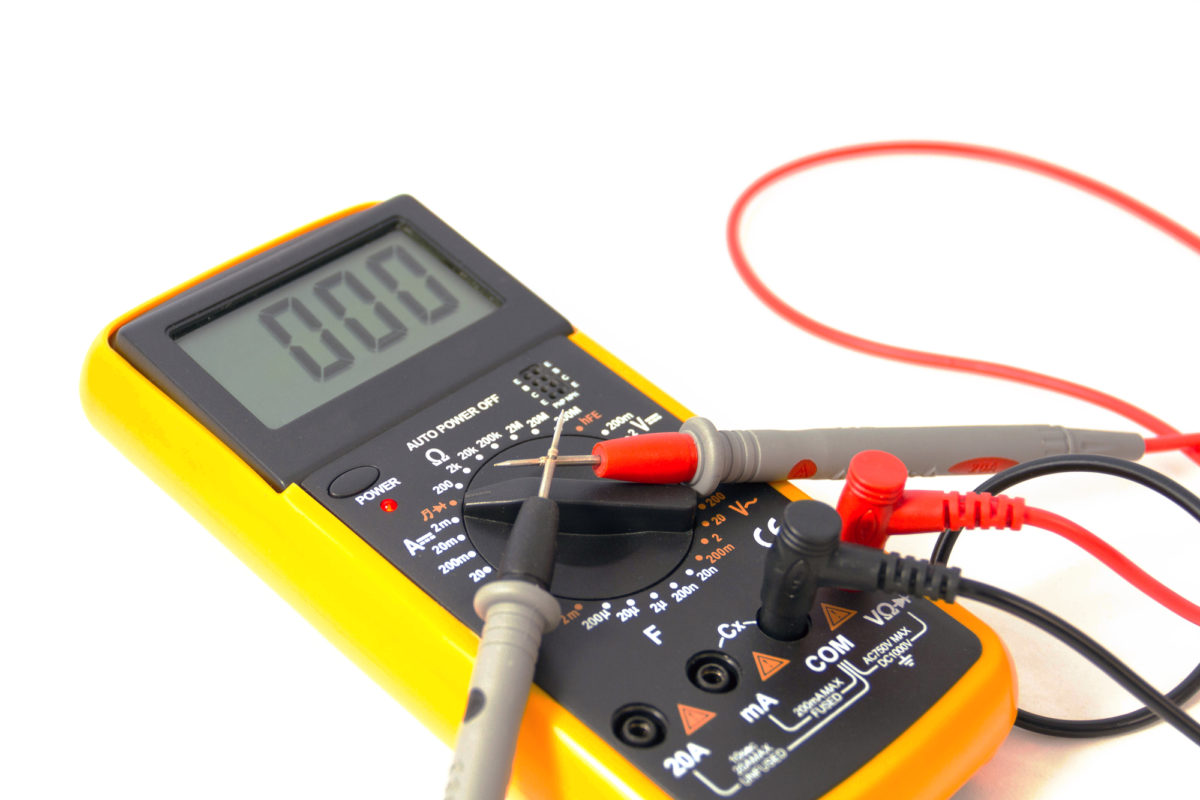 Digital Multimeter with Test Probes Close Up Shot