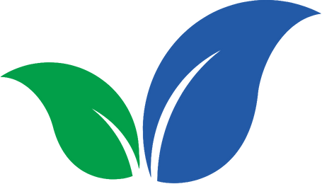 Green and blue leaves illustrating a Michelli Philosophy Pillar: Grow