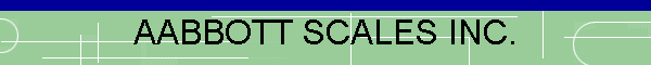 Aabbott Scales Inc. text on a green background with a blue top border