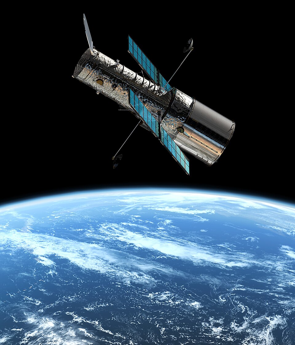 The Hubble Space Telescope in orbit around the Earth